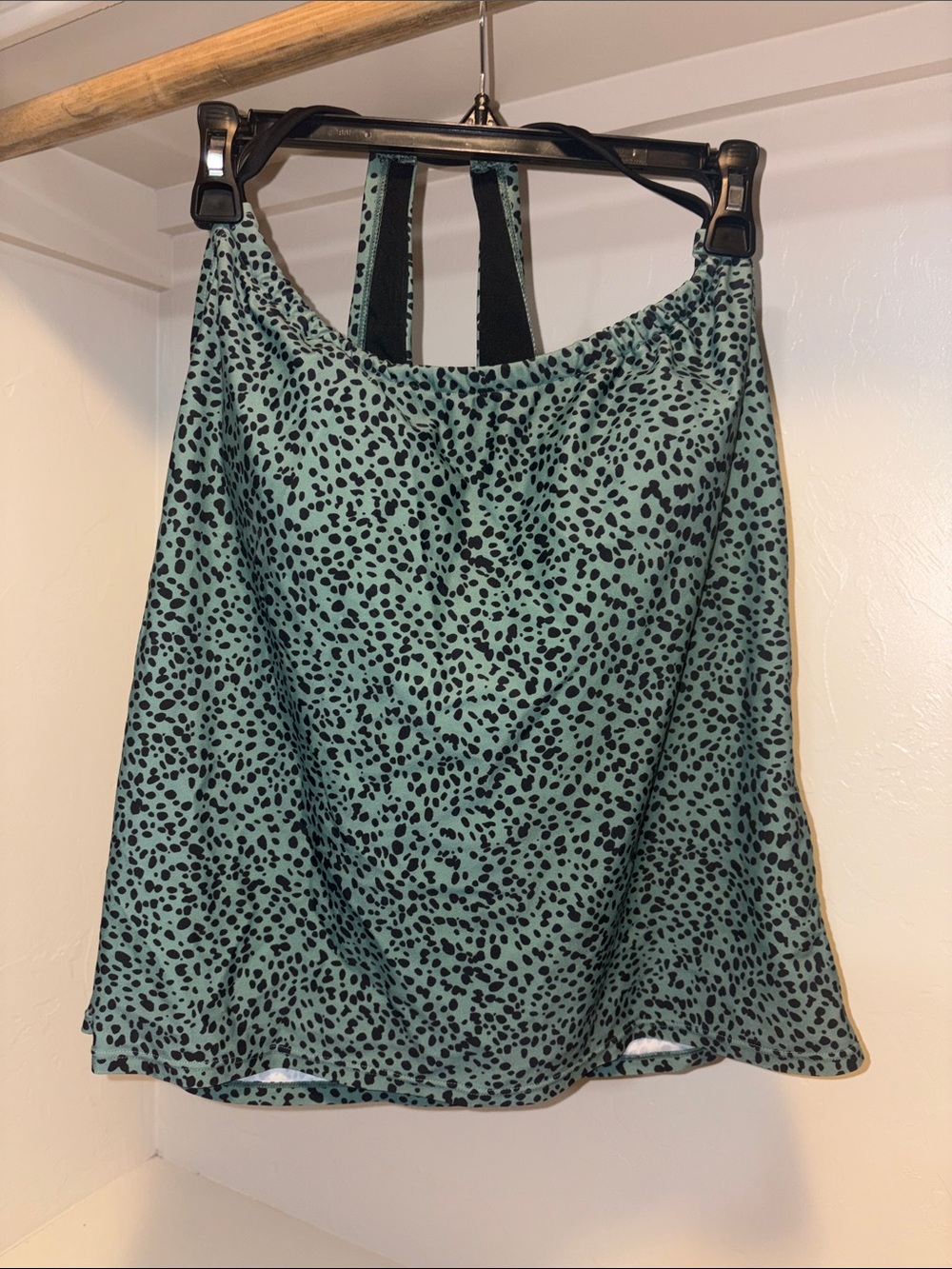 Kona Sol Mint Green and Black Printed Swim Tankini Coverup